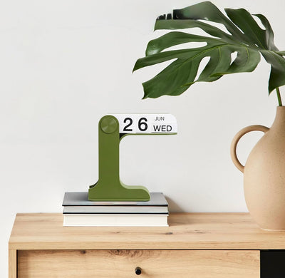 desktop flipping calendar - modern black desk organizer as a housewarming or birthday gift