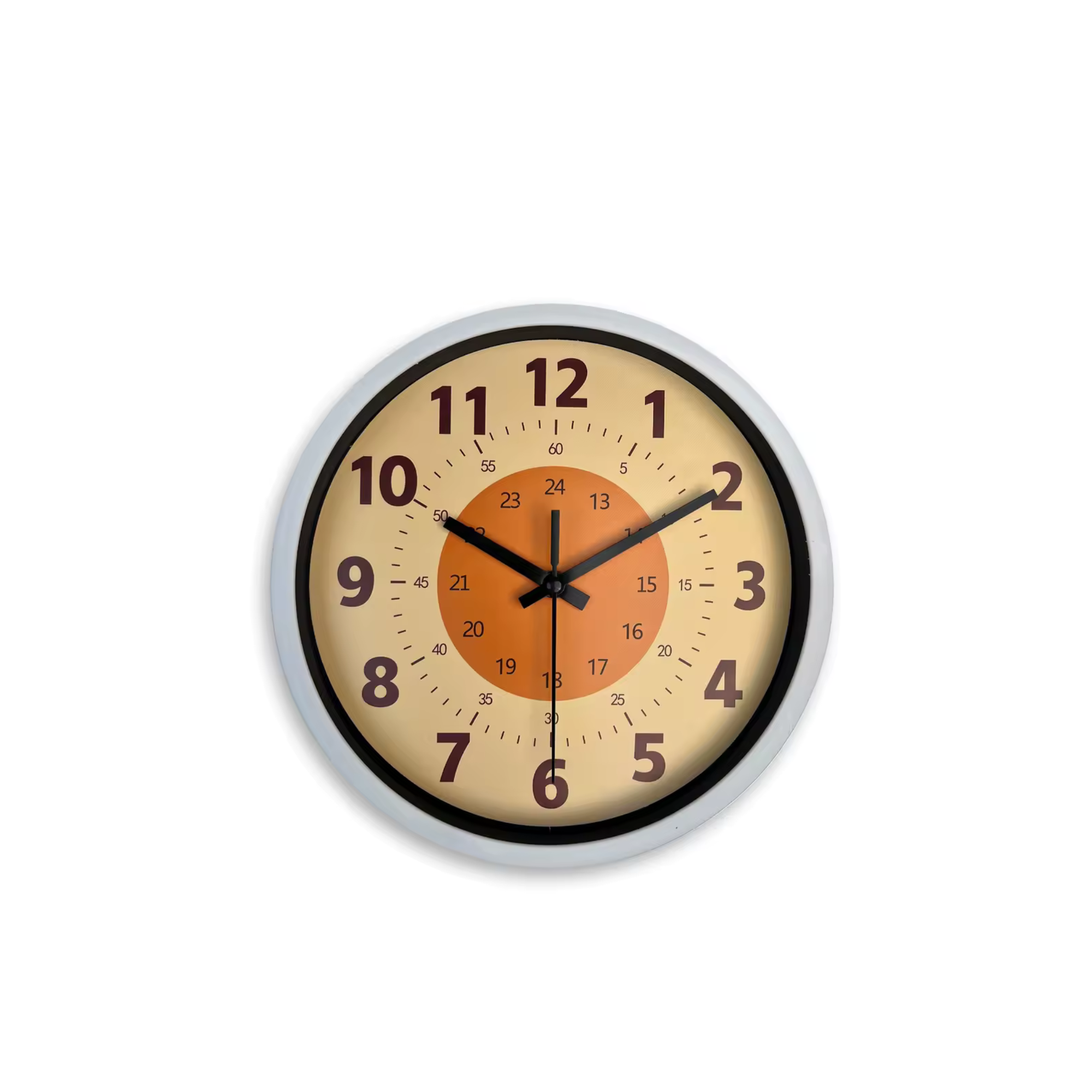 Modern 8” Orange Wall Clock – Minimalist Silent Quartz Clock