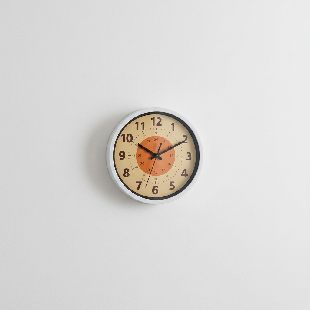 Modern 8” Orange Wall Clock – Minimalist Silent Quartz Clock