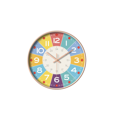 Kids Learning Wall Clock 8” – Silent Analog Teaching Time Clock