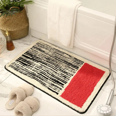 Nordic Bath Mat – Hand Crafted Abstract Plush Rug