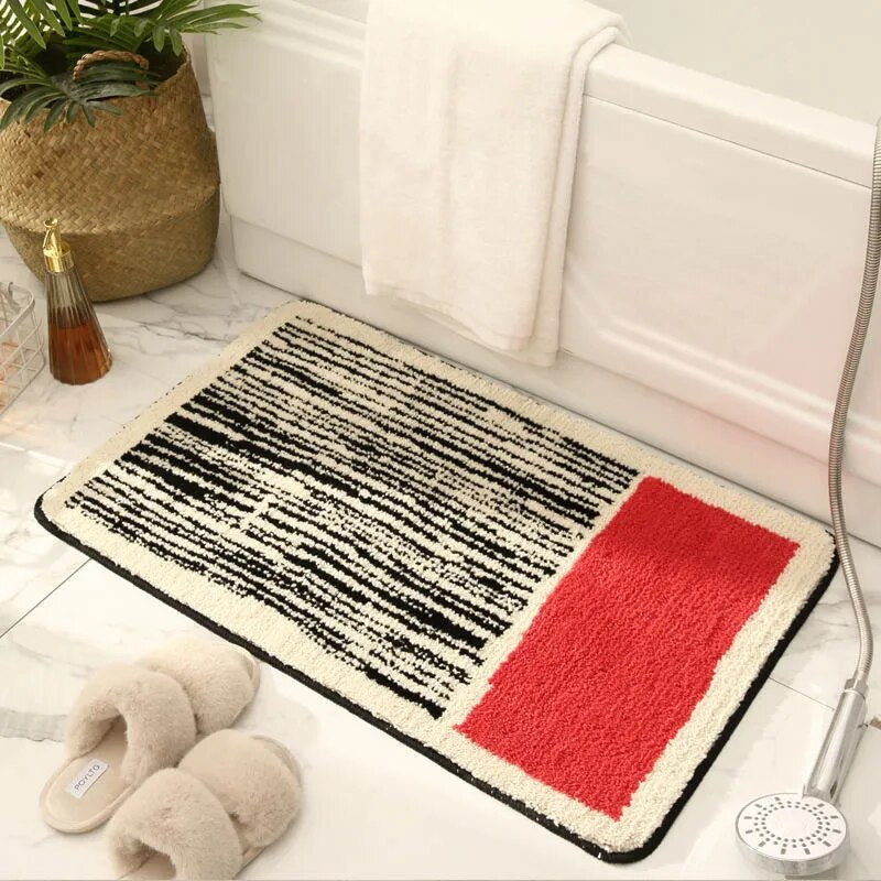 Nordic Bath Mat – Hand Crafted Abstract Plush Rug