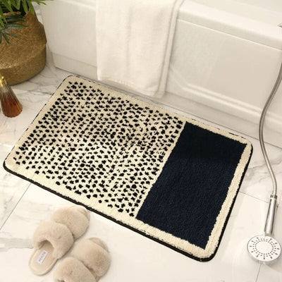 Nordic Bath Mat – Hand Crafted Abstract Plush Rug