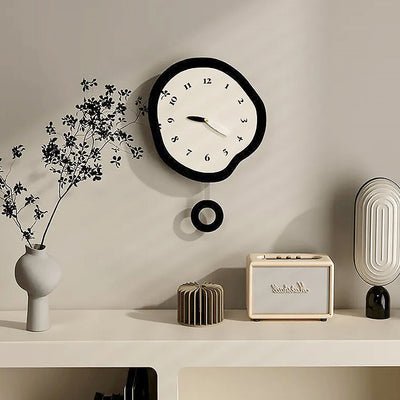 Abstract Wall Clock - Silent Pendulum Quartz Timepiece