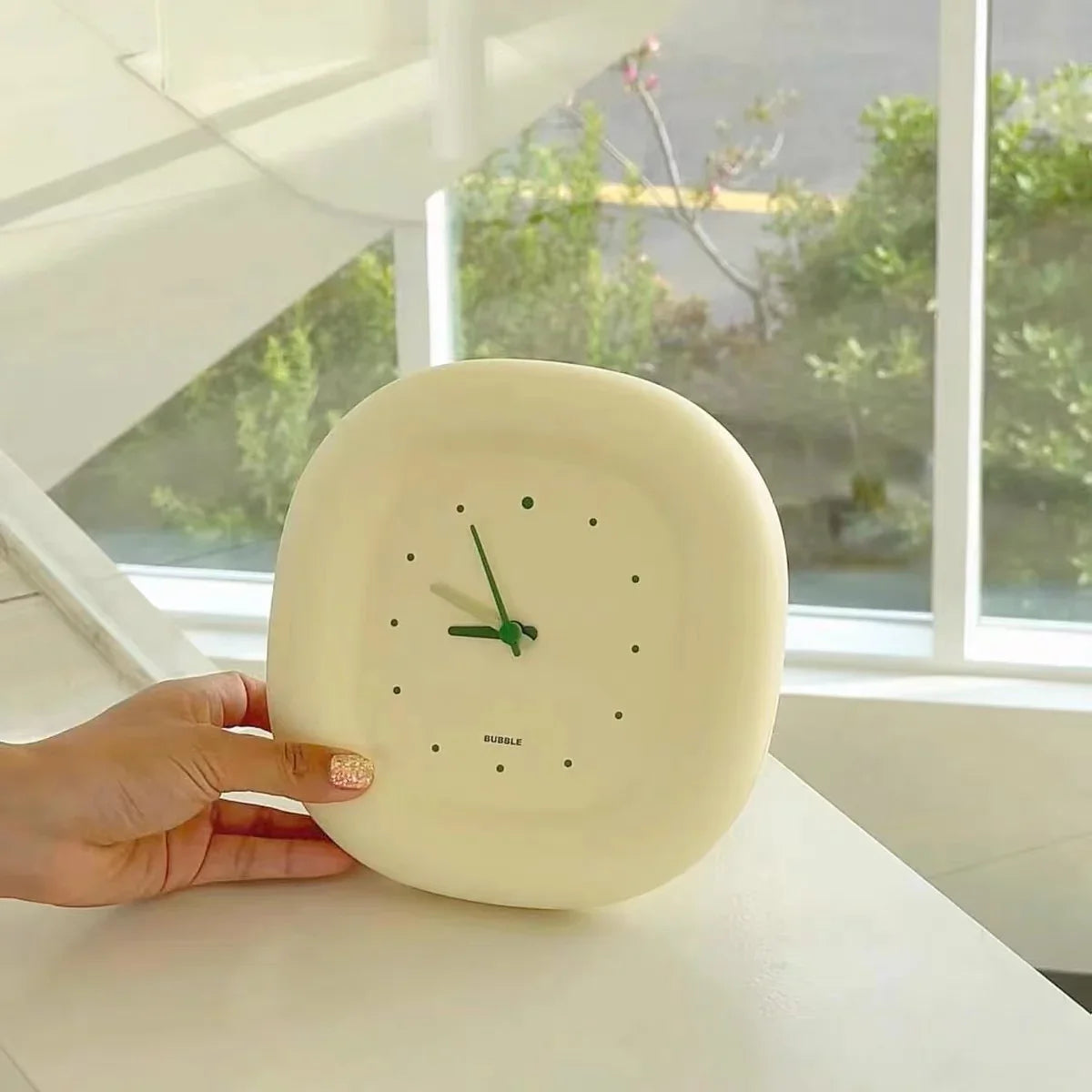 Minimalistic Wall Clock - Modern Emboss Shelf Timepiece