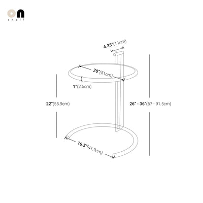 Adjustable Height Coffee Table – Stainless Steel Glass Top Side Table
