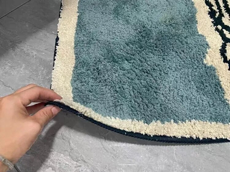 Nordic Bath Mat – Hand Crafted Abstract Plush Rug