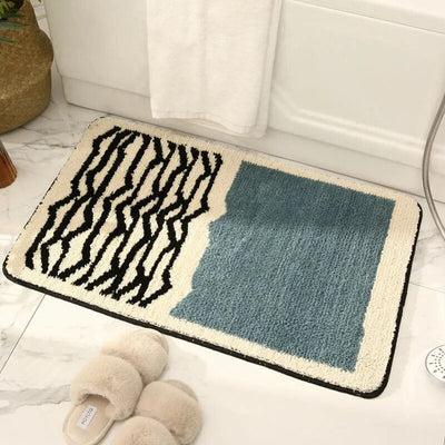 Nordic Bath Mat – Hand Crafted Abstract Plush Rug