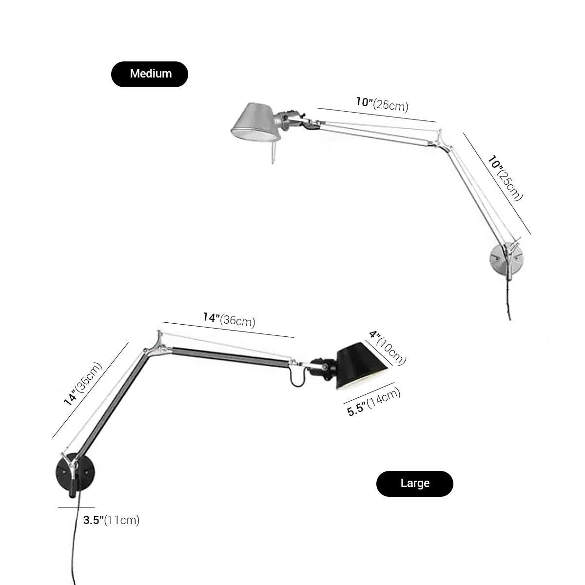 Industrial Wall Lamp | Corded Foldable Arm Sconce Light