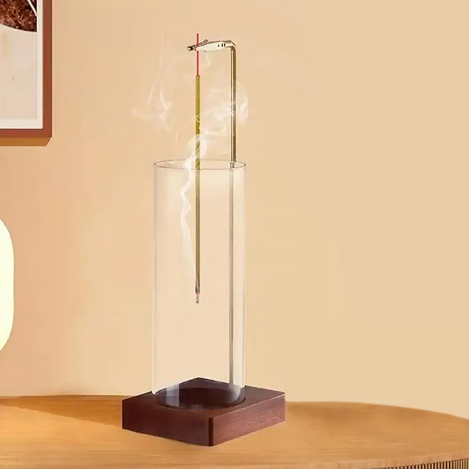 Glass Incense Holder | Clean Ash Container, Wood & Glass