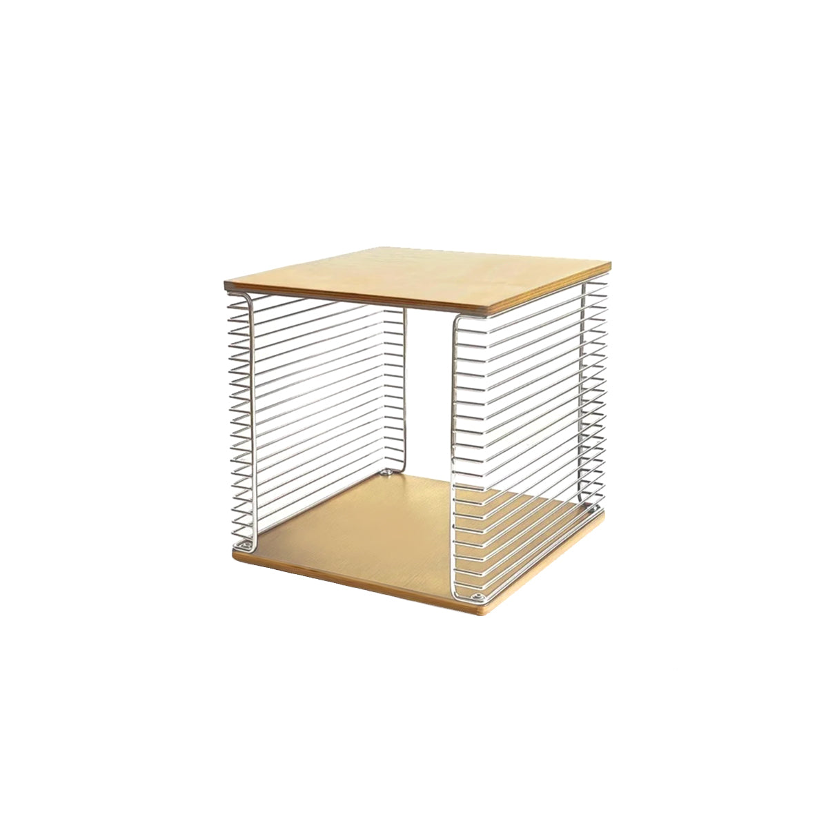 Modular Cube Storage - Solid Wood Shelf With Metal Frame