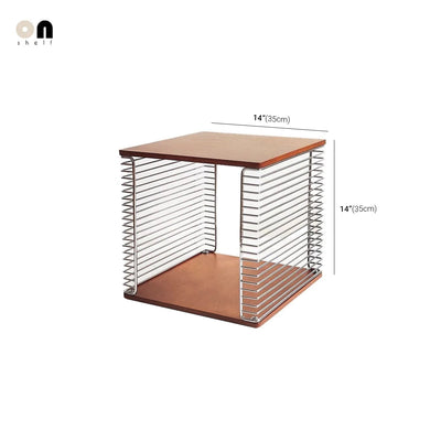 Modular Cube Storage - Solid Wood Shelf With Metal Frame