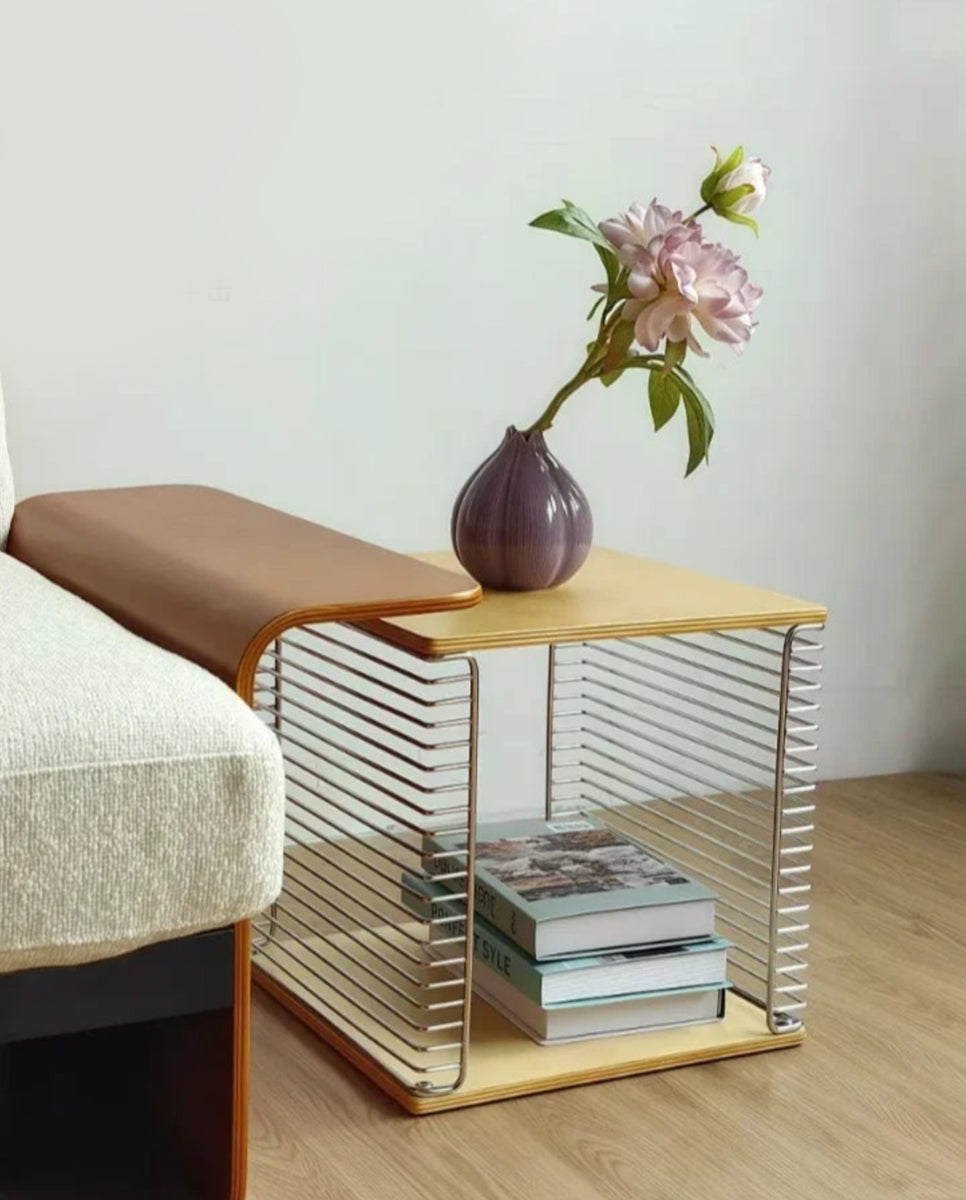 Modular Cube Storage - Solid Wood Shelf With Metal Frame
