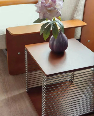 Modular Cube Storage - Solid Wood Shelf With Metal Frame