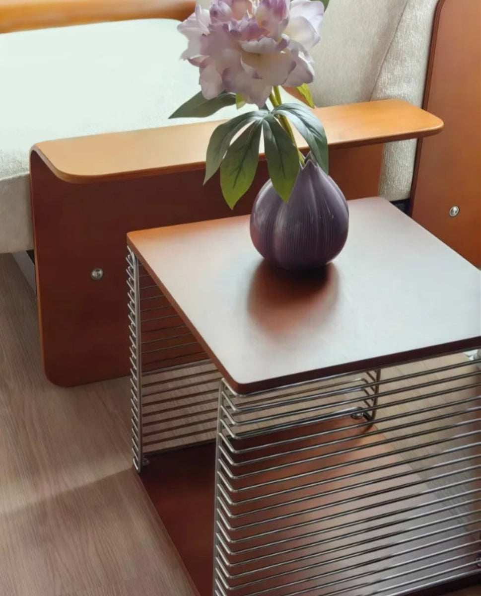 Modular Cube Storage - Solid Wood Shelf With Metal Frame