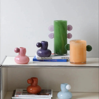 ARTISANAL GLASS | Handcrafted Vase with Sculptural Accents
