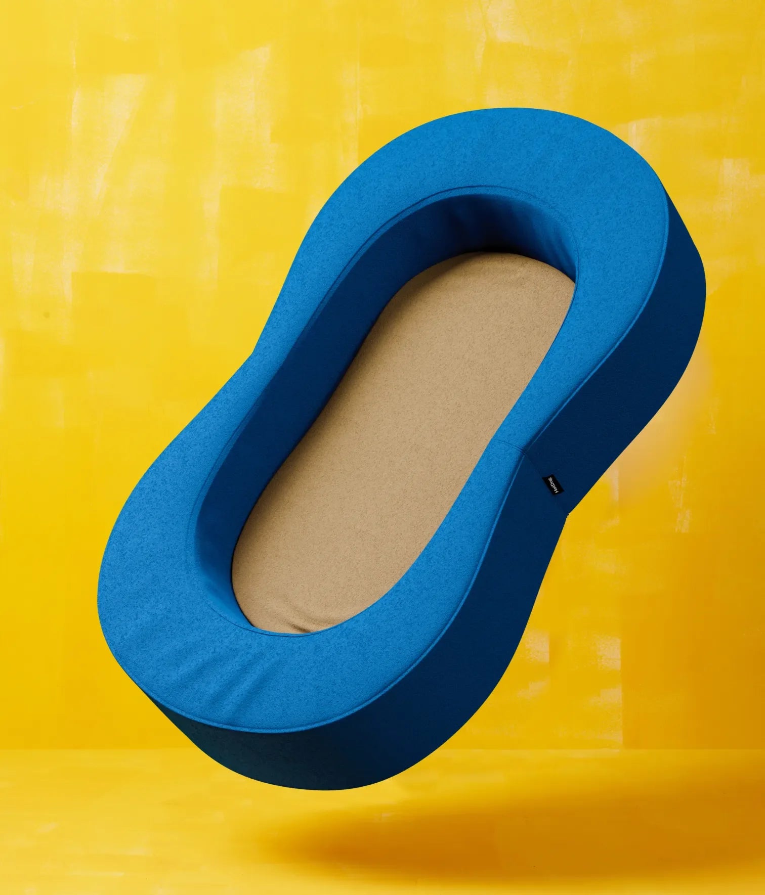 Viscoelastic bed blue and beige