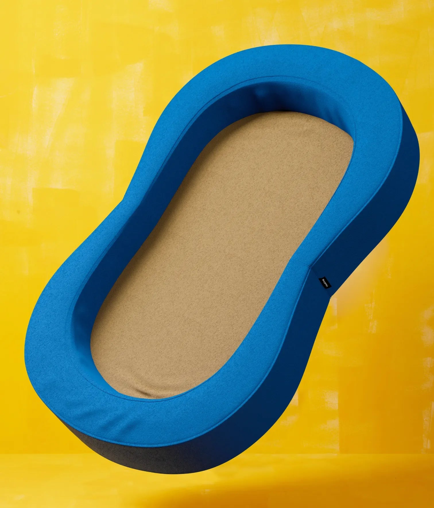 Viscoelastic bed blue and beige