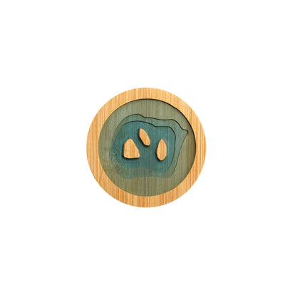 Epoxy Art Wooden Coaster - Beach Themed Bamboo Drink Accessory