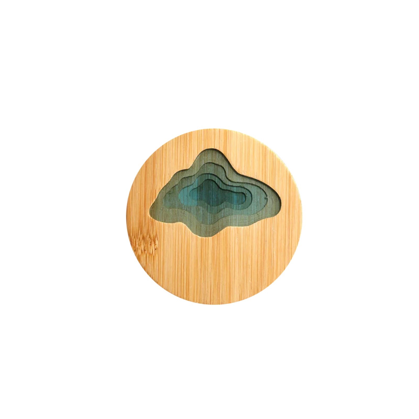 Epoxy Art Wooden Coaster - Beach Themed Bamboo Drink Accessory
