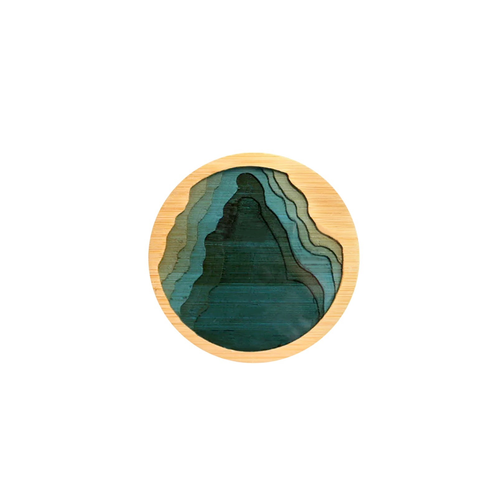 Epoxy Art Wooden Coaster - Beach Themed Bamboo Drink Accessory