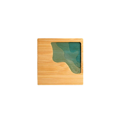 Epoxy Art Wooden Coaster - Beach Themed Bamboo Drink Accessory