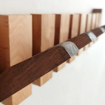 Foldable Wooden Hanger – Beech & Walnut Multi Tier Rack
