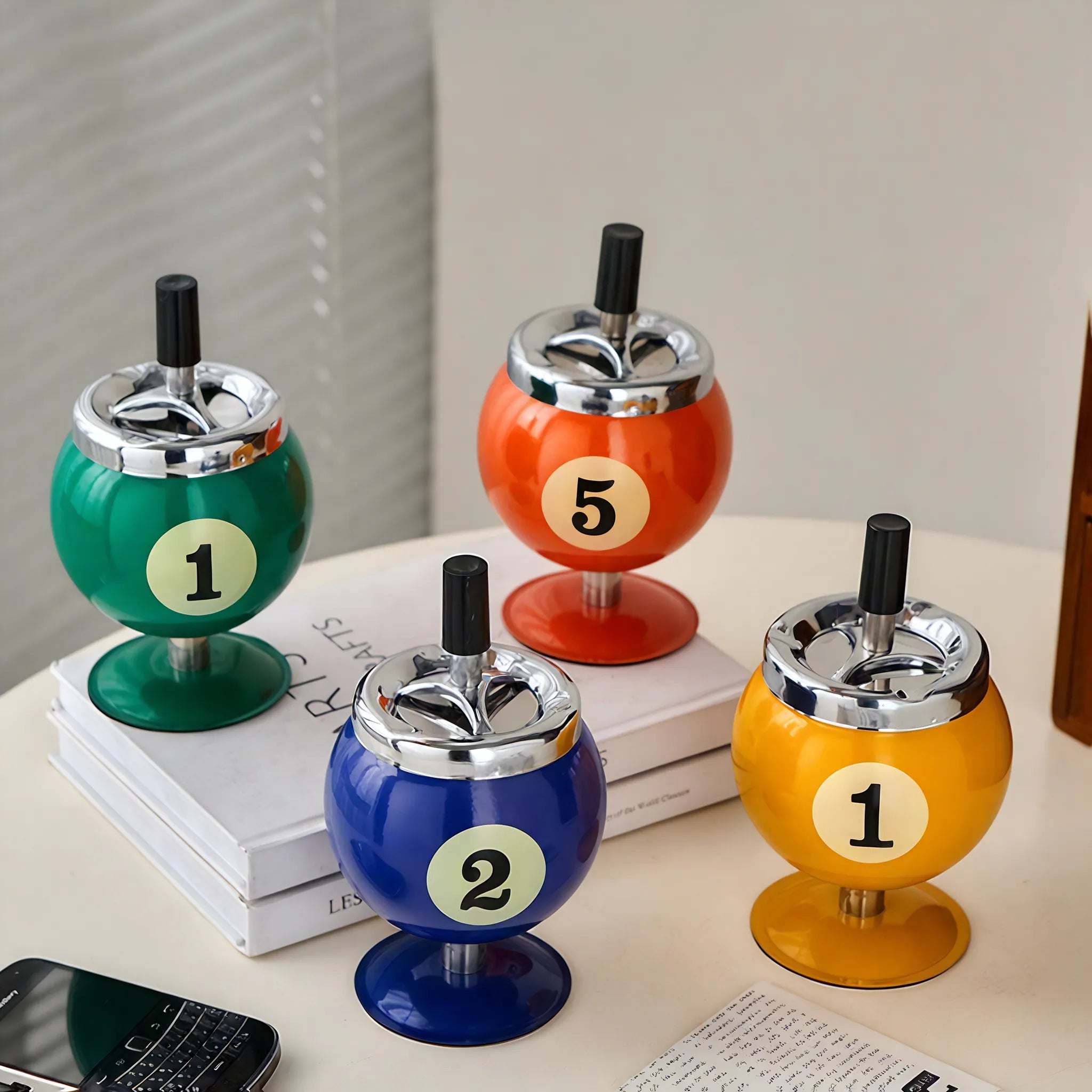Metal Billiards Ashtray | Contemporary Smoking Accessory