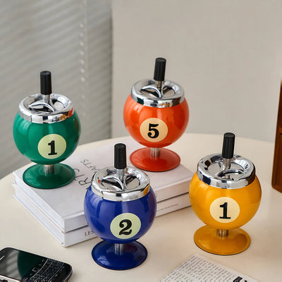 Metal Billiards Ashtray | Contemporary Smoking Accessory