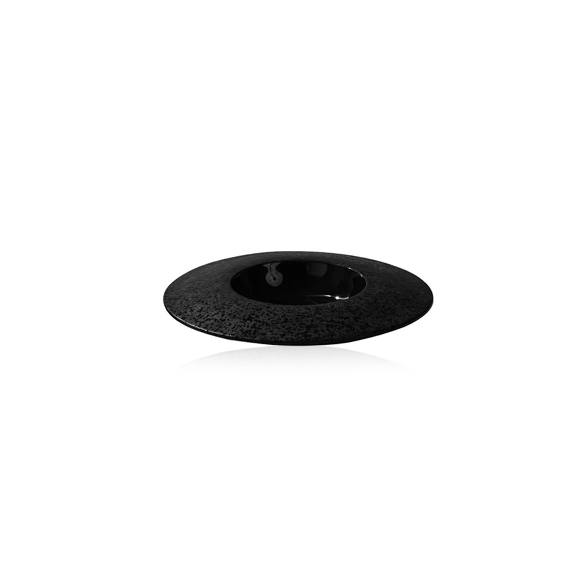 Black Ceramic Dinner Plate - Minimalist Thick Stoneware
