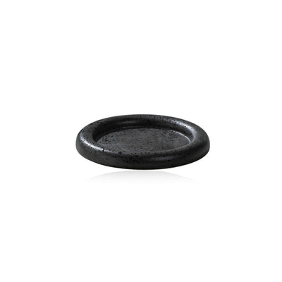 Black Ceramic Dinner Plate - Minimalist Thick Stoneware