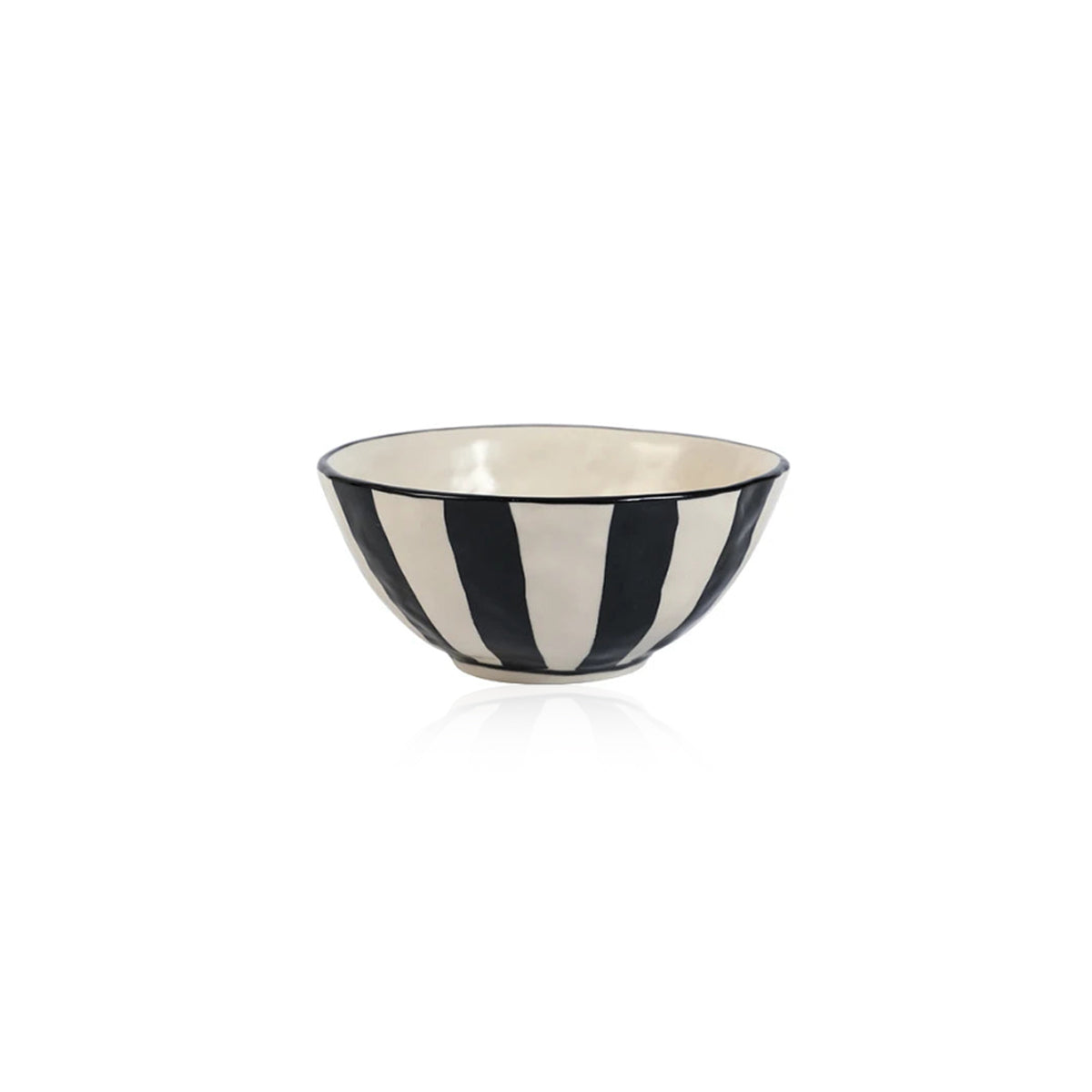 Black White Ceramic Plate | Modern Durable Striped Plate