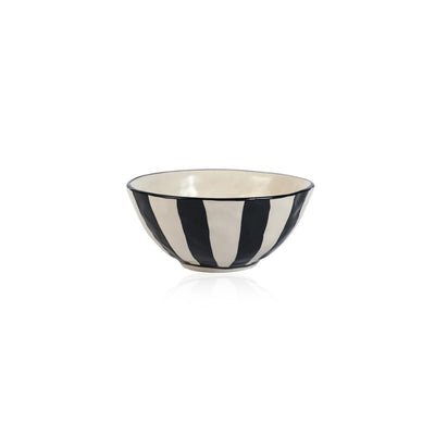 Black White Ceramic Plate | Modern Durable Striped Plate