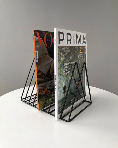 Black wire magazine rack Nordic style