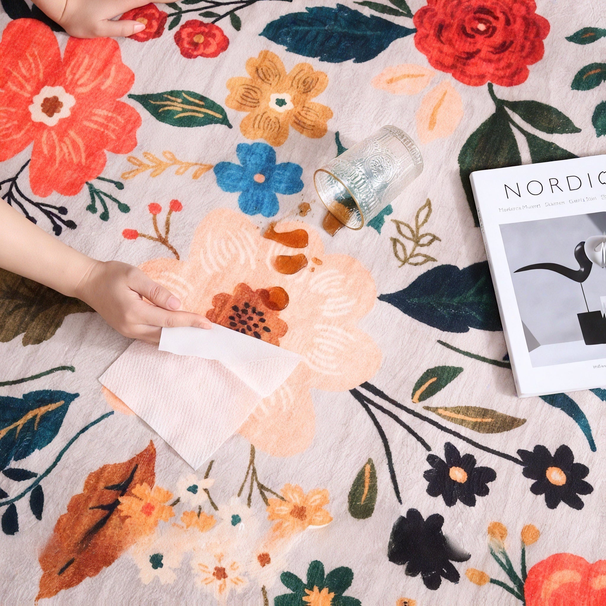 BLOOMSCAPE | Modern Floral Art Rug