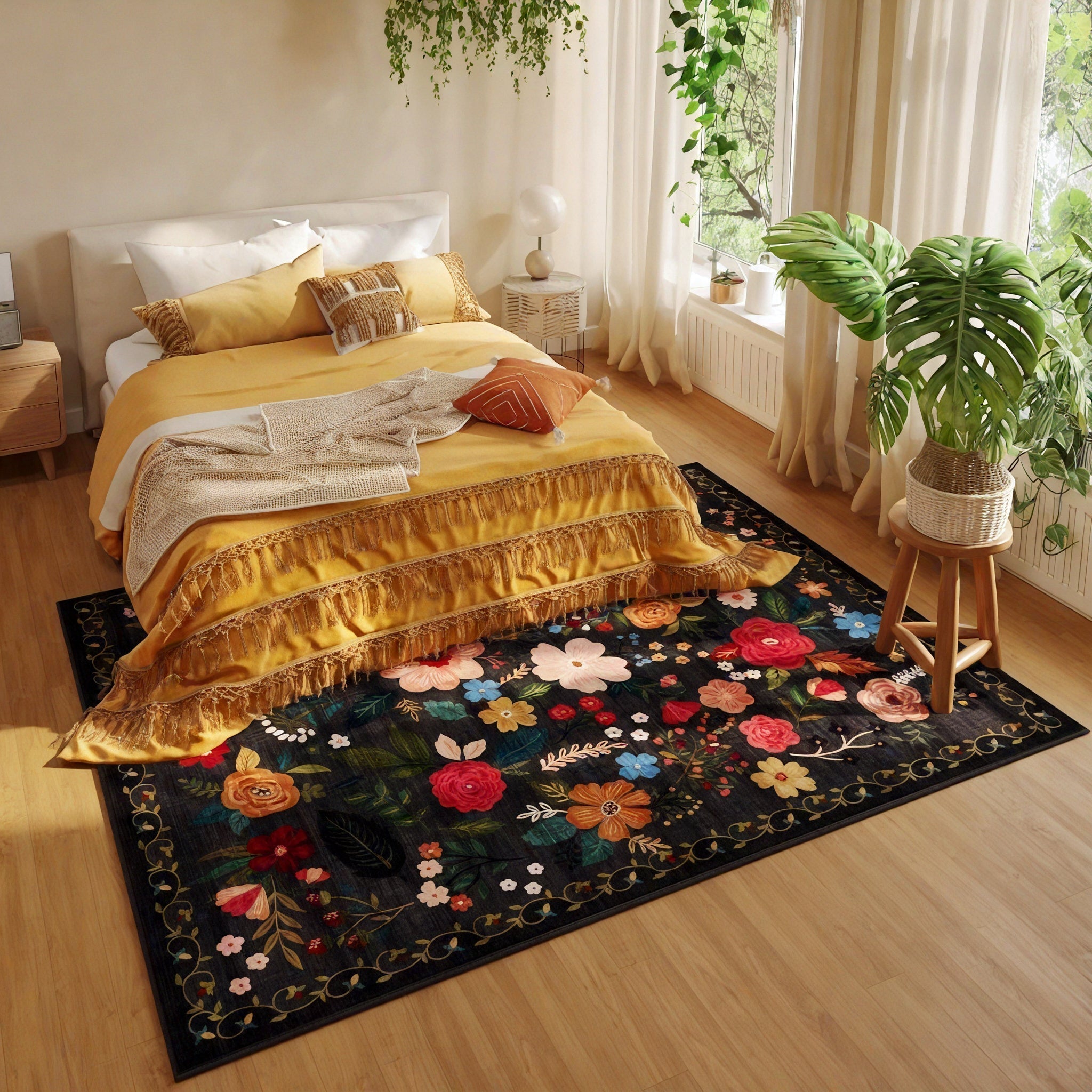 BLOOMSCAPE | Modern Floral Art Rug