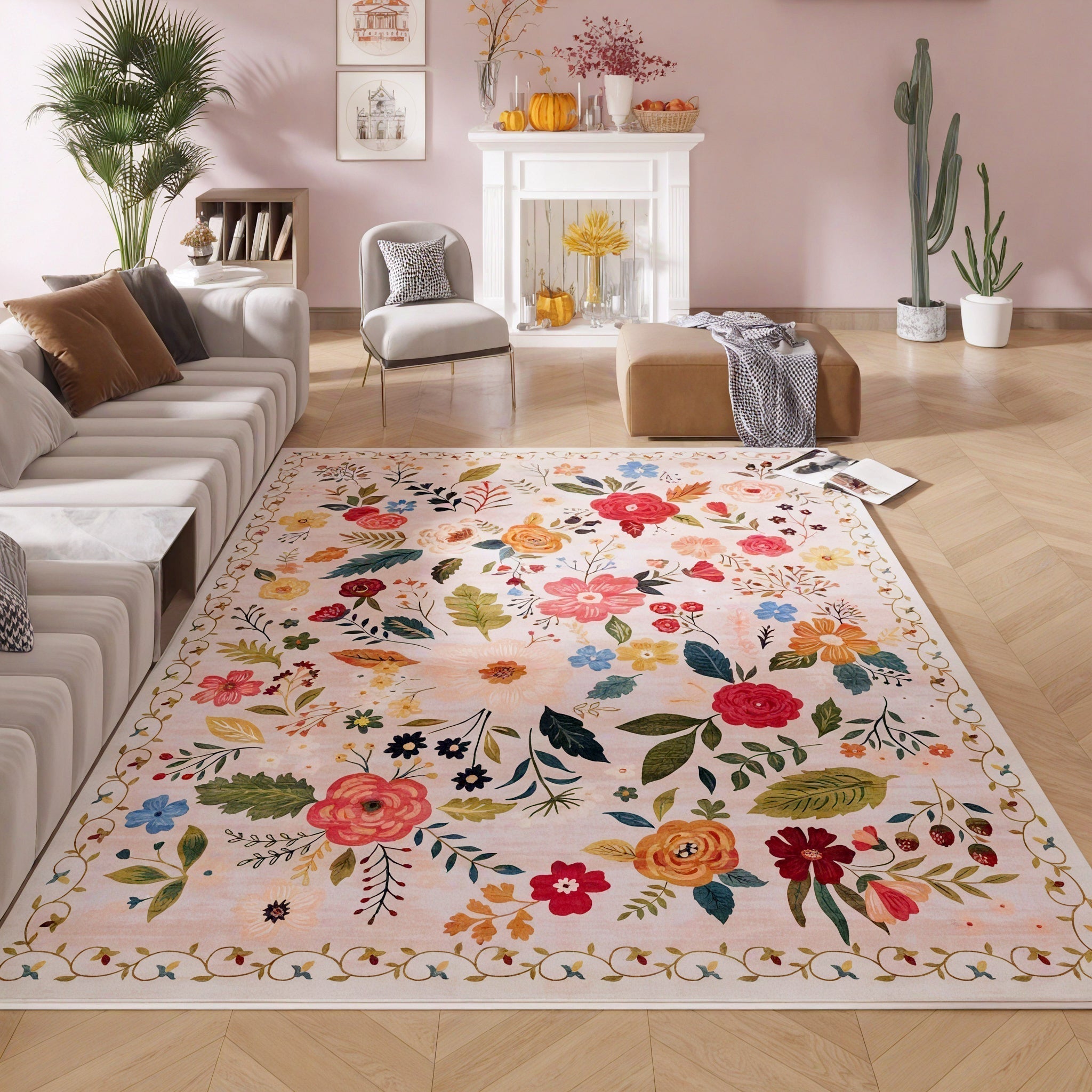 BLOOMSCAPE | Modern Floral Art Rug