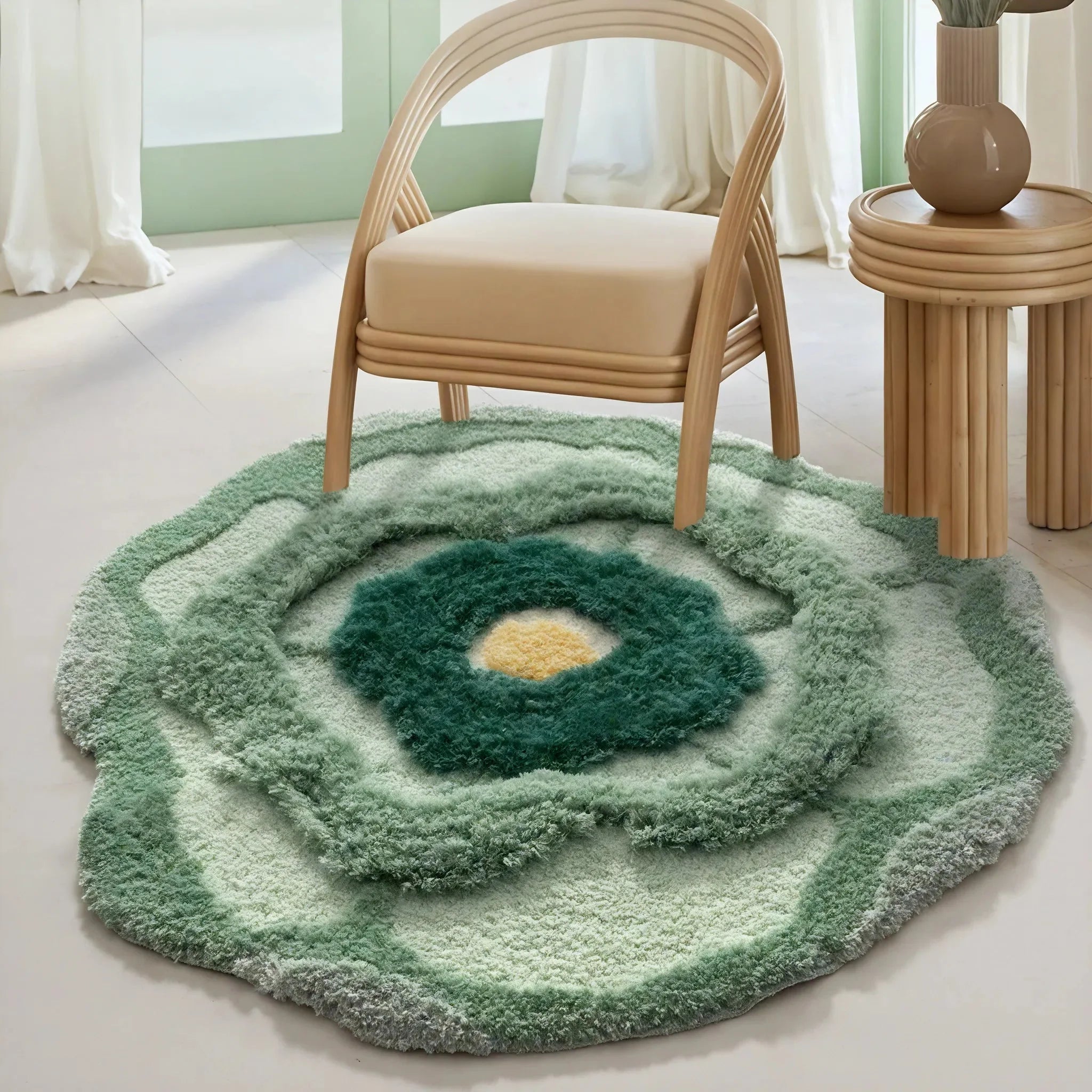 BLOSSOM HAVEN | Floral-Inspired Flocked Rug