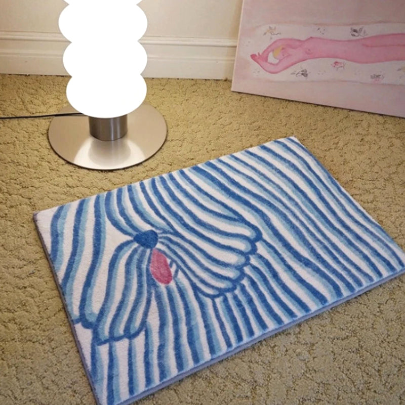 Blue Sheep Dog Rug – Soft Fluffy Area Carpet