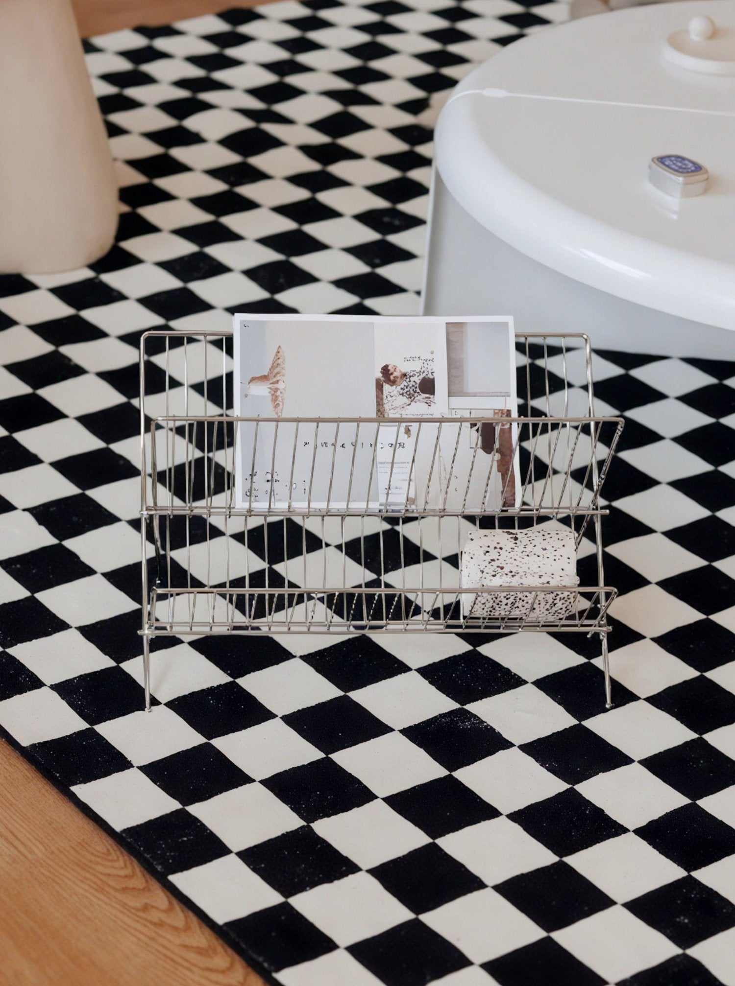 MODERN CHECKER | Faux Cashmere Luxe Rug