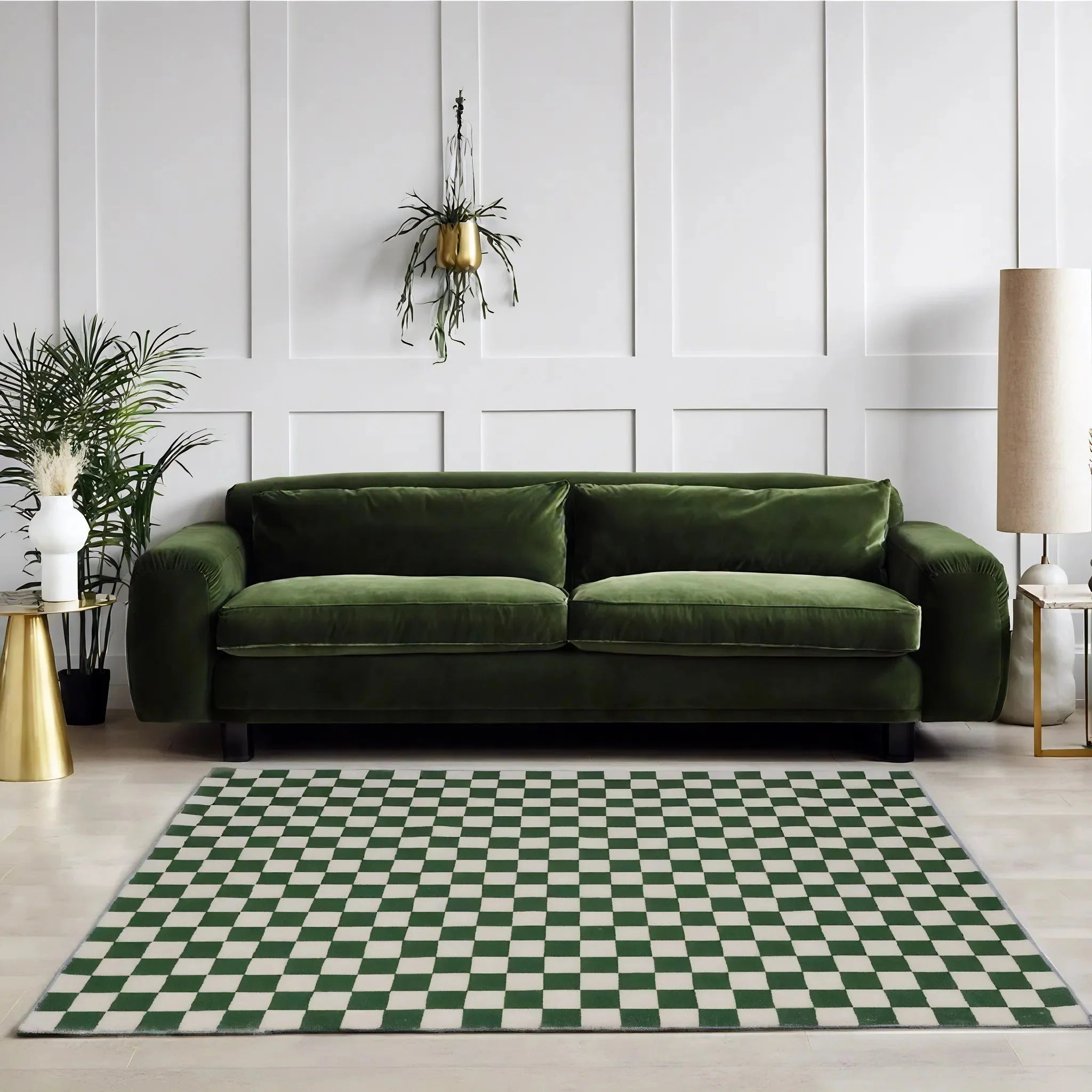 MODERN CHECKER | Faux Cashmere Luxe Rug