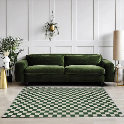 MODERN CHECKER | Faux Cashmere Luxe Rug