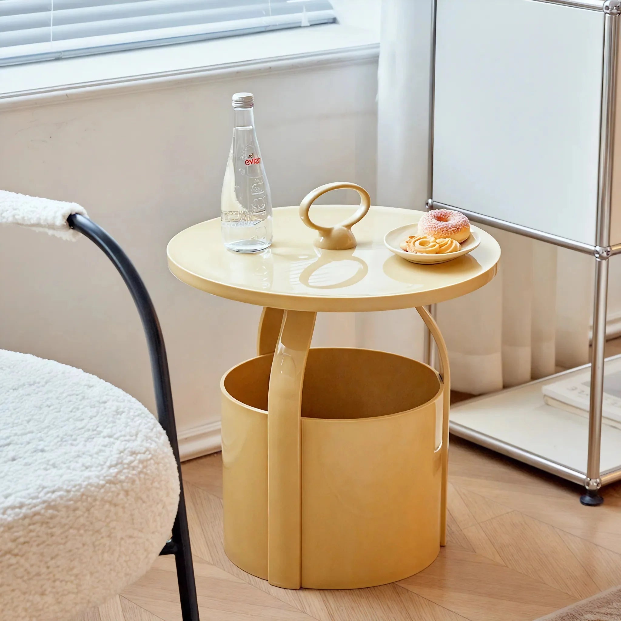BUCKETED-BLISS | Modern Side Table with Storage Flair