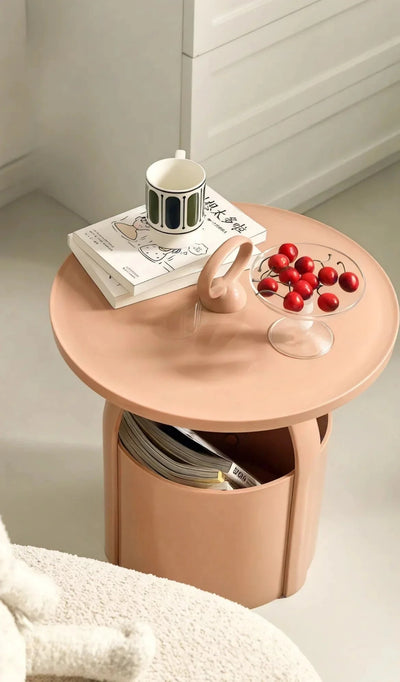 BUCKETED-BLISS | Modern Side Table with Storage Flair
