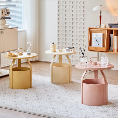 BUCKETED-BLISS | Modern Side Table with Storage Flair