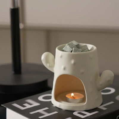 Ceramic Aromatherapy Furnace | Handcrafted Cactus Decor