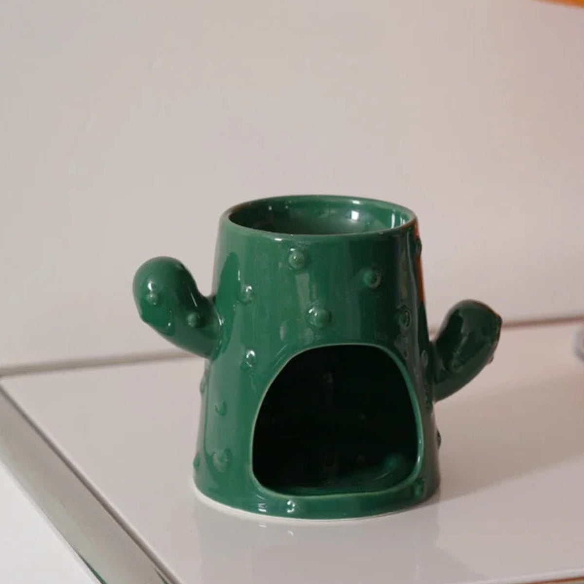 Ceramic Aromatherapy Furnace | Handcrafted Cactus Decor