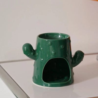 Ceramic Aromatherapy Furnace | Handcrafted Cactus Decor