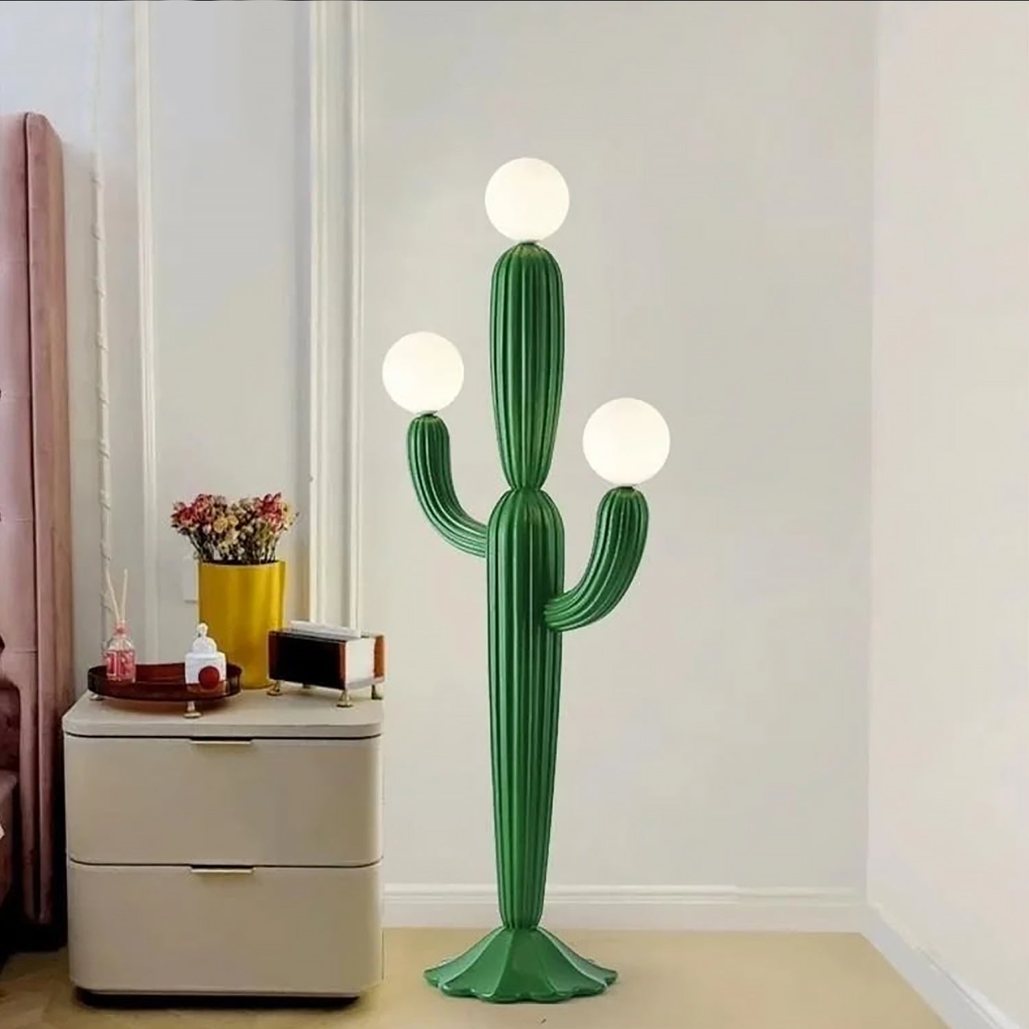 Cactus Floor Lamp - Modern Sculptural Resin Light