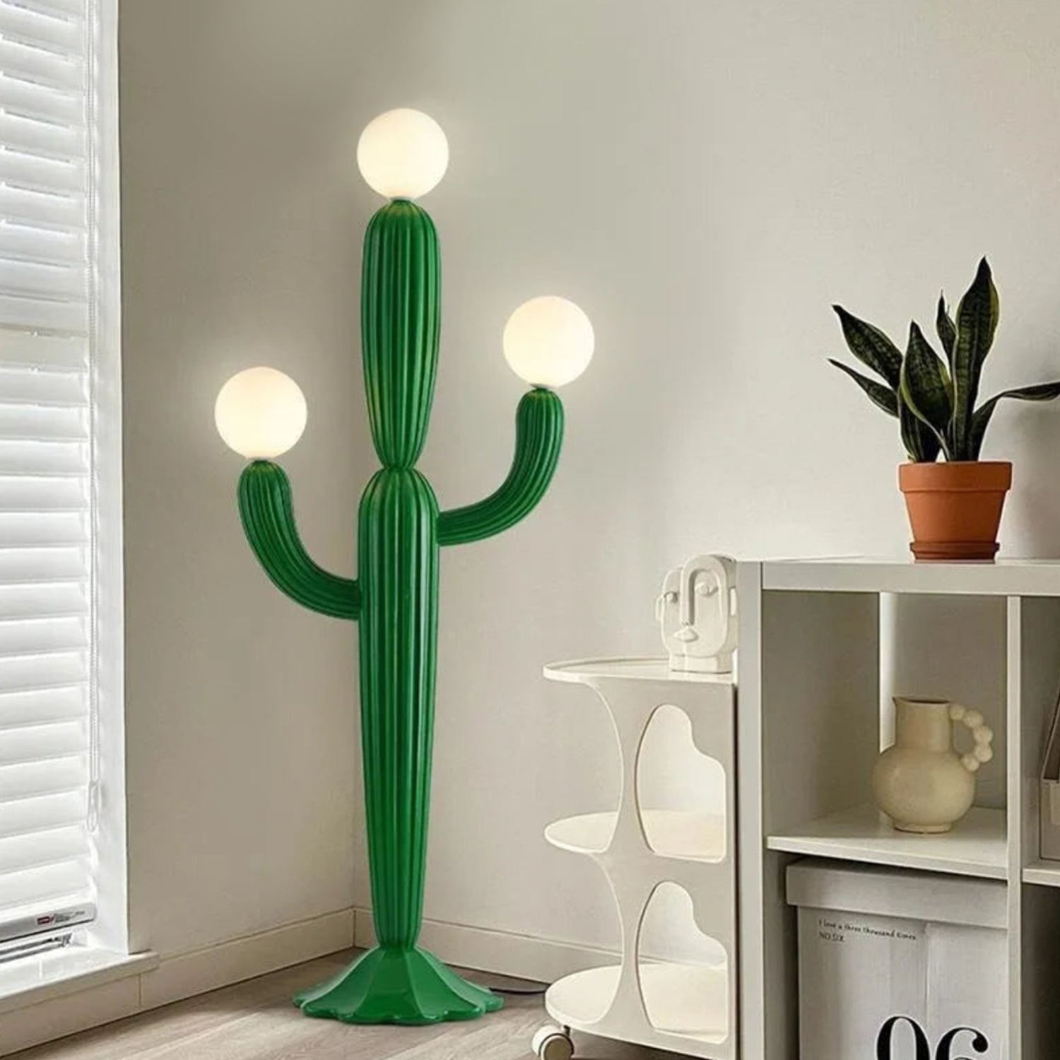 Cactus Floor Lamp - Modern Sculptural Resin Light